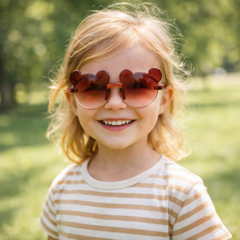 Kids Cartoon Bear Fashion Sunglasses (2-Pack) Brown &amp; Black Gradient