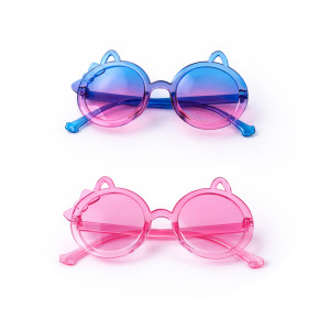 Kids' "Cute Cat-Ear" Fashion Sunglasses (2-Pack) – Blue & Pink Gradient
