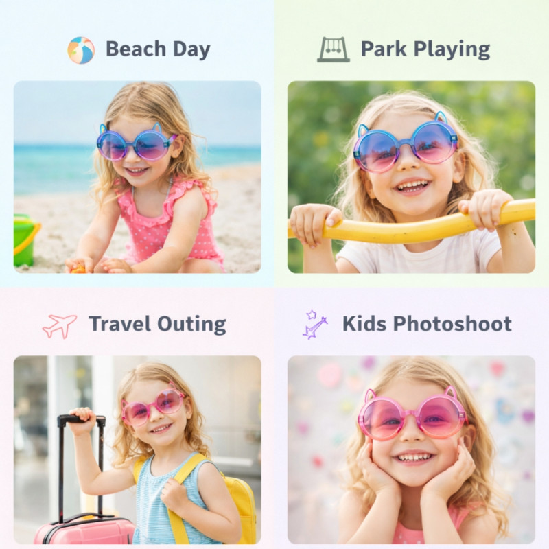 Kids' "Cute Cat-Ear" Sunglasses - 2pcs