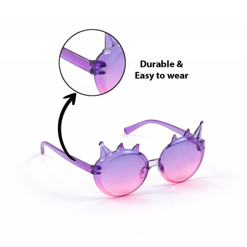 Kids' "Royal Crown" Party Sunglasses (2-Pack) – Pink Gradient Fashion Spectacles