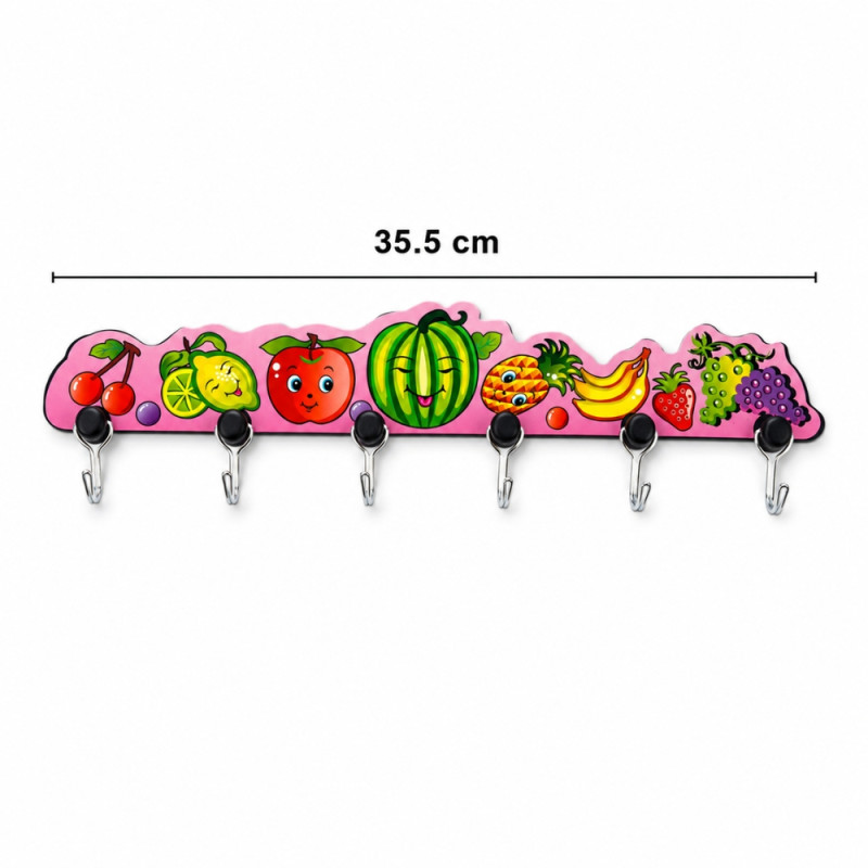 Bright Flow Fruit-themed Wall Hanger Designed for Smart Storage & Organization – Pink (W-35.5 CM)
