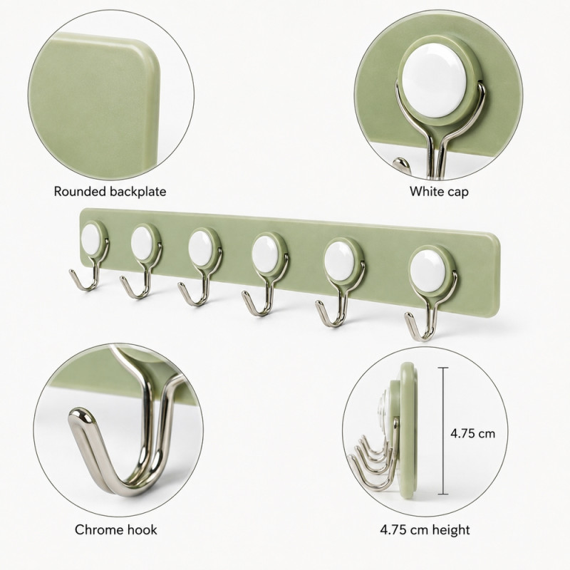 Clear Glow Wall Rack Designed for Smart Storage & Organization – Light Green (L-35.5, D-4.75 CM)