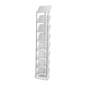Professional 12-Compartment Transparent Brochure Display & Shoe Rack – Chrome Pillars (165cm) Professional 12-Compartment Transparent Brochure Display & Shoe Rack – Chrome Pillars (165cm)