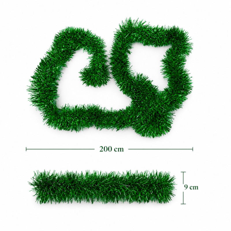 Alloy Build Christmas Tree Garland Designed for Modern Living & Home Comfort – Forest Green (L-200, T-9 CM)