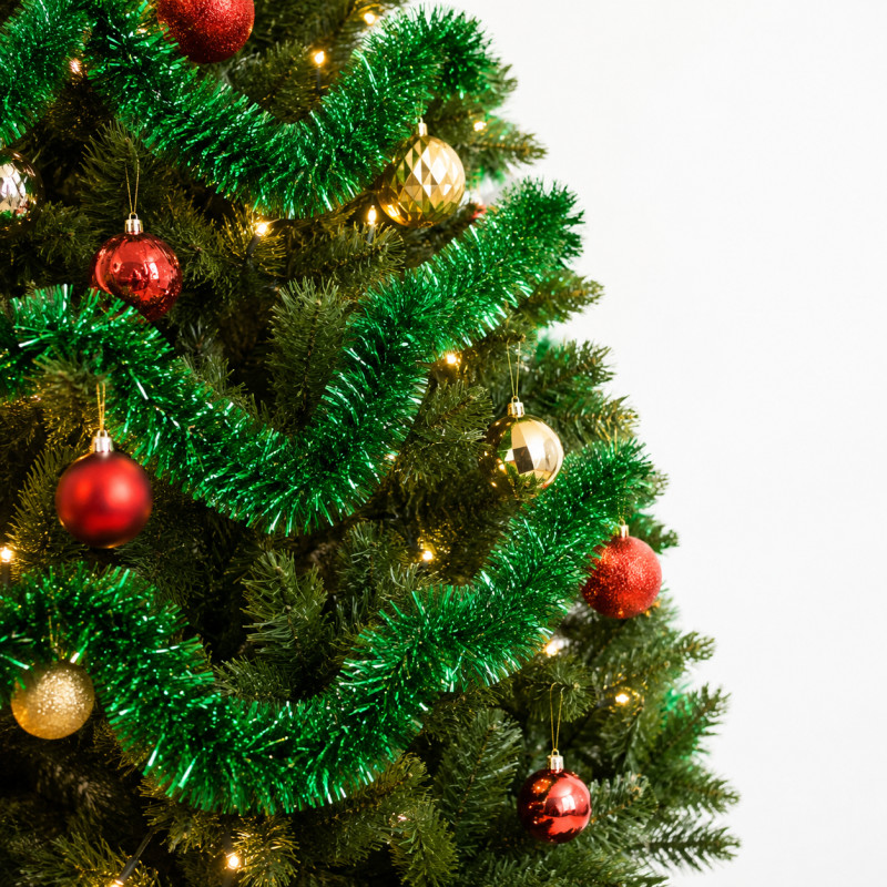 Alloy Build Christmas Tree Garland Designed for Modern Living & Home Comfort – Forest Green (L-200, T-9 CM)