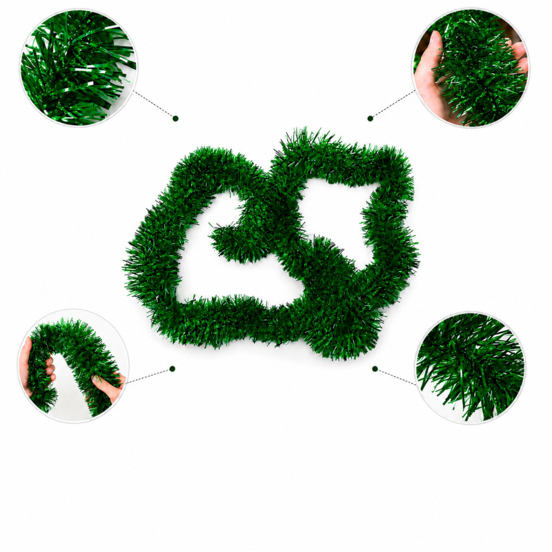 Alloy Build Christmas Tree Garland Designed for Modern Living & Home Comfort – Forest Green (L-200, T-9 CM)