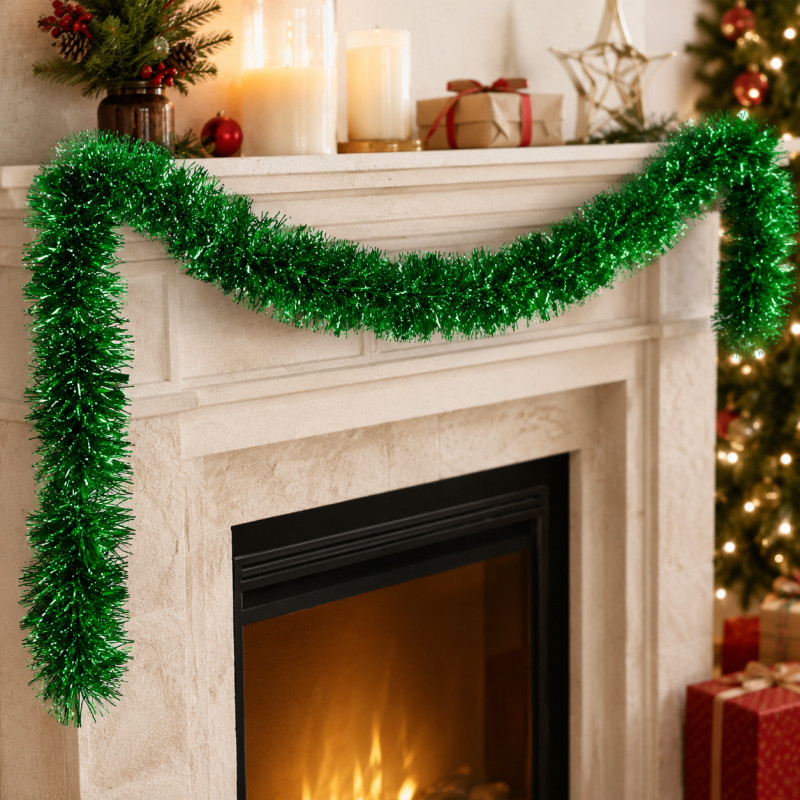 Alloy Build Christmas Tree Garland Designed for Modern Living & Home Comfort – Forest Green (L-200, T-9 CM)