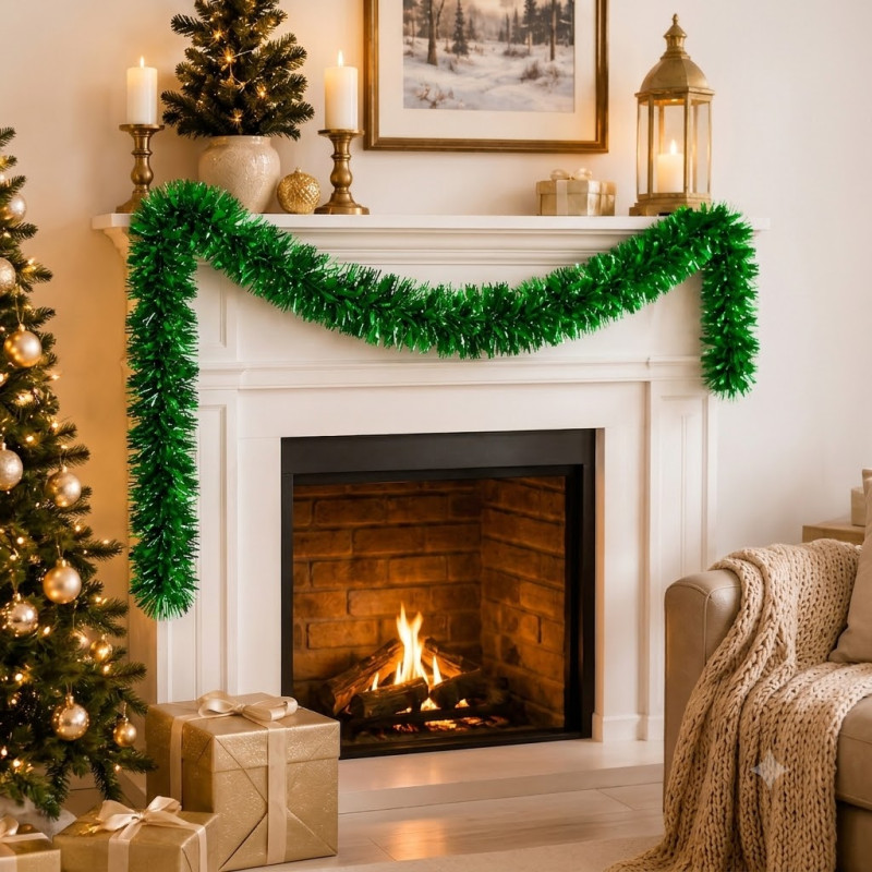 Alloy Build Christmas Tree Garland Designed for Modern Living & Home Comfort – Forest Green (L-200, T-9 CM)