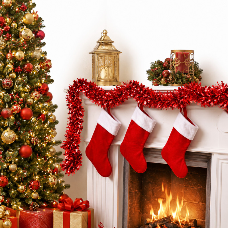Cherry Pick Holiday Garland Designed for Modern Living & Home Comfort – Red (H-200, W-9 CM)
