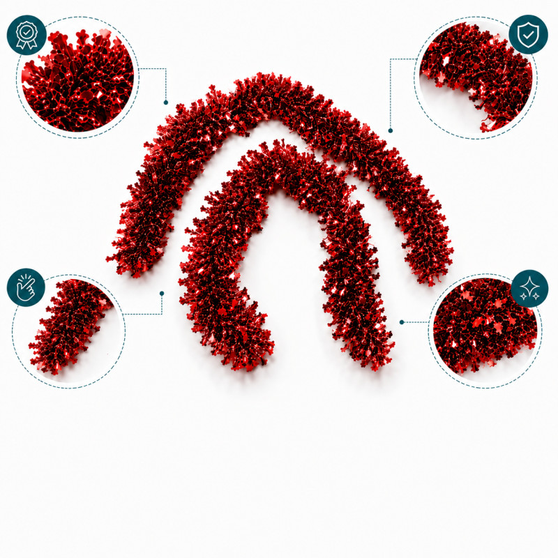Cherry Pick Holiday Garland Designed for Modern Living & Home Comfort – Red (H-200, W-9 CM)
