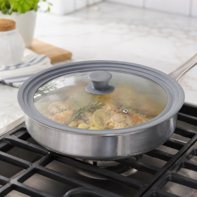 Fine Series Kitchen Glass Lid Designed for Everyday Cooking &amp; Kitchen Excellence – Transparent (W-29.5cm)