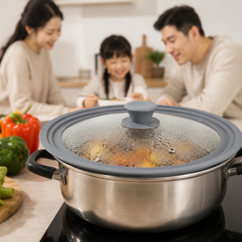 Fine Series Kitchen Glass Lid Designed for Everyday Cooking &amp; Kitchen Excellence – Transparent (W-29.5cm)