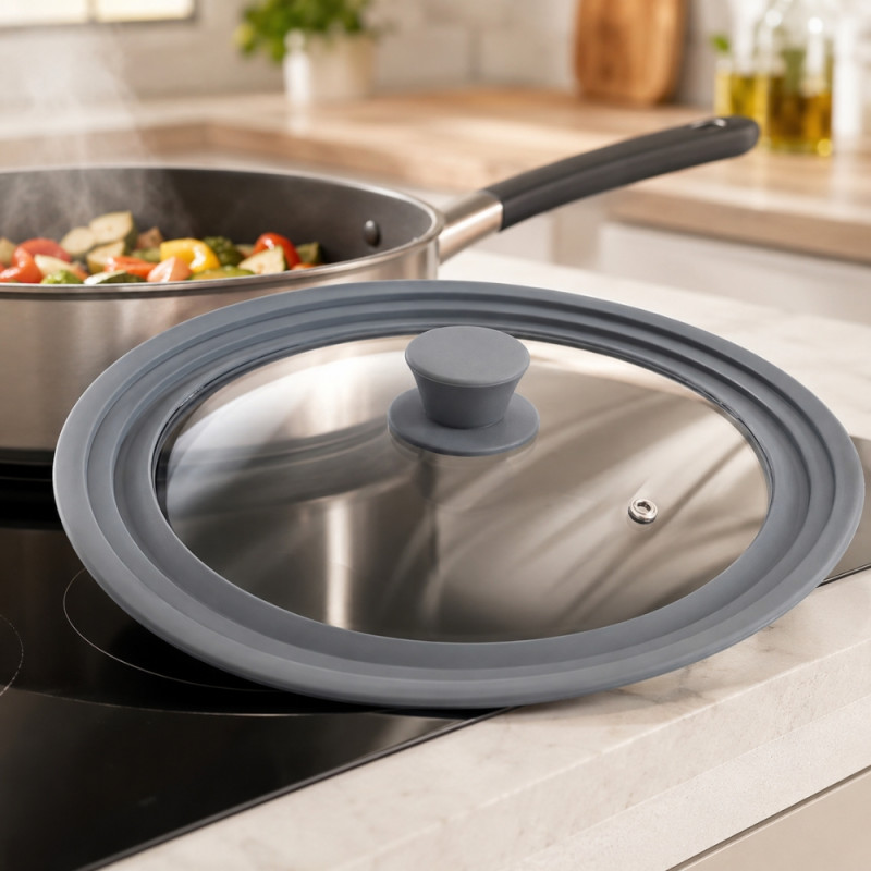 Fine Series Kitchen Glass Lid Designed for Everyday Cooking &amp; Kitchen Excellence – Transparent (W-29.5cm)