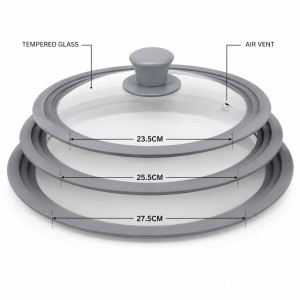 Pure One Cooking Lid Designed for Everyday Cooking &amp; Kitchen Excellence – Transparent (W-27.5cm)
