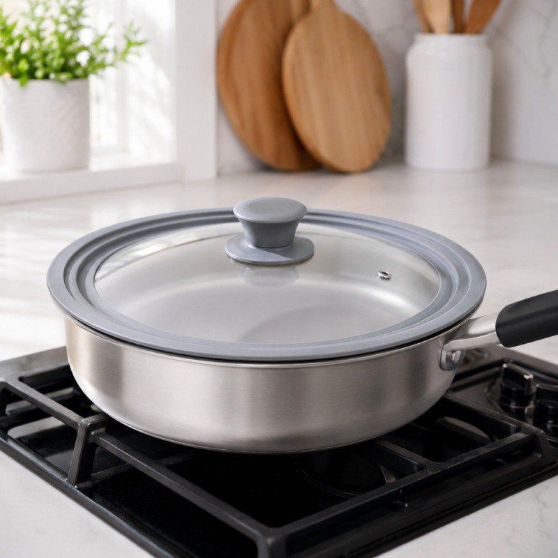 Pure One Cooking Lid Designed for Everyday Cooking &amp; Kitchen Excellence – Transparent (W-27.5cm)