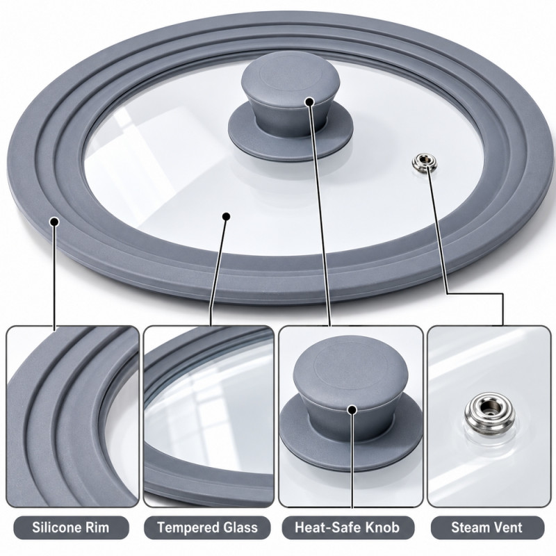 Swift Pro Frying Pan Lid Designed for Everyday Cooking &amp; Kitchen Excellence – Transparent (w-23.5cm)