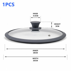 Fresh Max Frying Pan Lid Designed for Everyday Cooking &amp; Kitchen Excellence – Transparent (W-30cm)