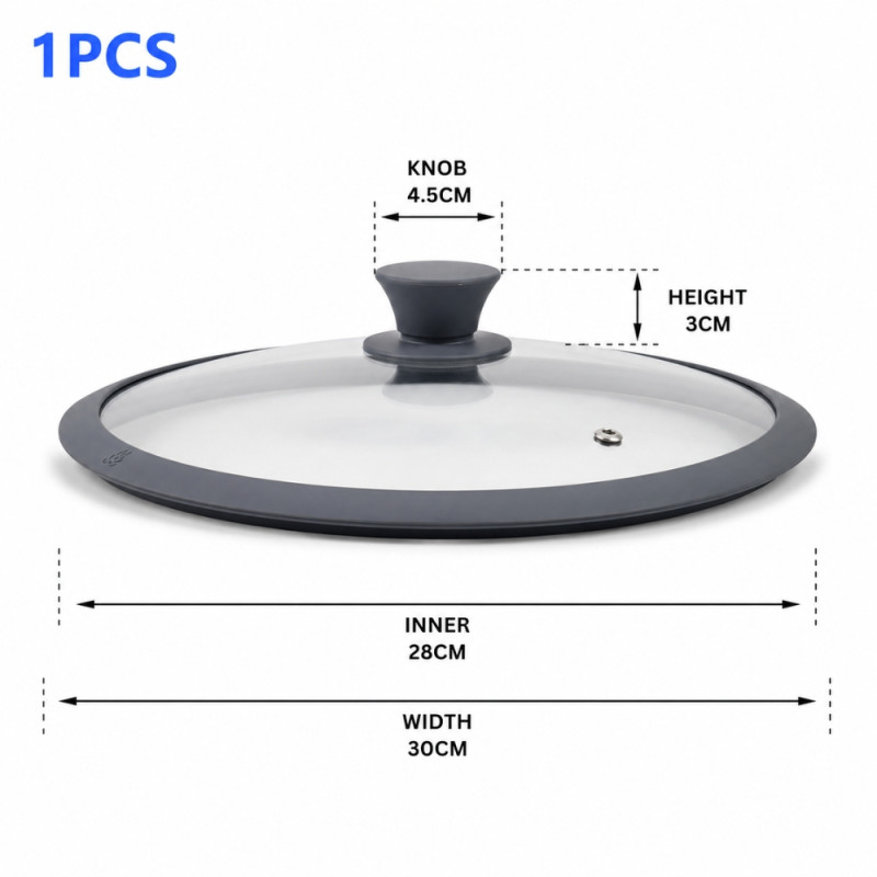 Fresh Max Frying Pan Lid Designed for Everyday Cooking &amp; Kitchen Excellence – Transparent (W-30cm)