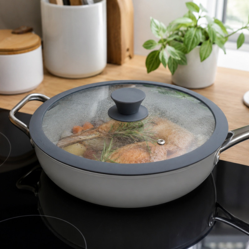 Fresh Plus Frying Pan Lid Designed for Everyday Cooking &amp; Kitchen Excellence – Transparent (W-27cm)