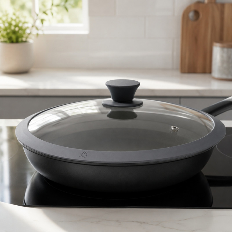Fresh Plus Frying Pan Lid Designed for Everyday Cooking &amp; Kitchen Excellence – Transparent (W-27cm)