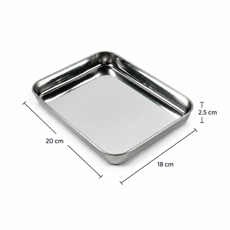 Durable Find Serving Tray Designed for Elegant Dining &amp; Entertaining – Stainless Steel (W-18, L-20, T-2.5 CM)