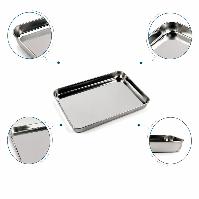 Durable Find Serving Tray Designed for Elegant Dining &amp; Entertaining – Stainless Steel (W-18, L-20, T-2.5 CM)