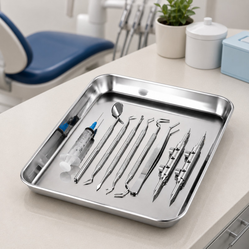 Graceful Plus Serving Tray Designed for Elegant Dining &amp; Entertaining – Stainless Steel (H-3, W-31, L-41 CM)