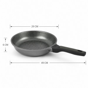 Prime Max Frying Pan Designed for Everyday Cooking &amp; Kitchen Excellence – Gray (H-6cm w-29cm)