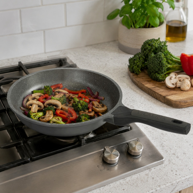 Prime Max Frying Pan Designed for Everyday Cooking & Kitchen Excellence – Gray (H-6cm w-29cm)