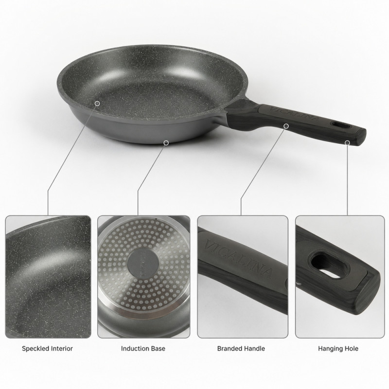 Prime Max Frying Pan Designed for Everyday Cooking & Kitchen Excellence – Gray (H-6cm w-29cm)