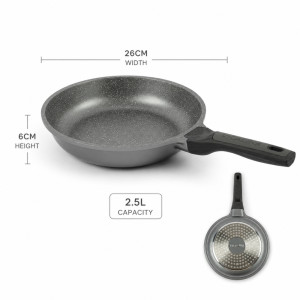 Pro Plus Frying Pan Designed for Everyday Cooking &amp; Kitchen Excellence – Gray (H-6cm x W-26cm)
