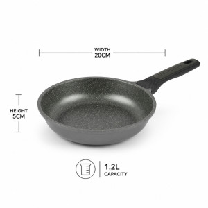 Radiant Find Frying Pan Designed for Everyday Cooking &amp; Kitchen Excellence – Gray (H-5cm x W-20cm)