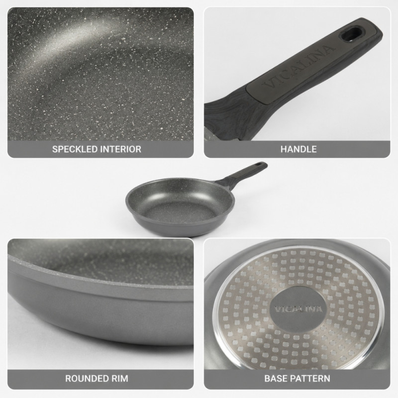 Radiant Find Frying Pan Designed for Everyday Cooking & Kitchen Excellence – Gray (H-5cm x W-20cm)