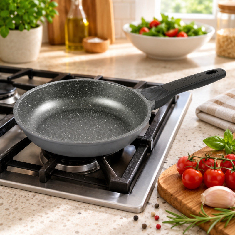 Radiant Find Frying Pan Designed for Everyday Cooking & Kitchen Excellence – Gray (H-5cm x W-20cm)