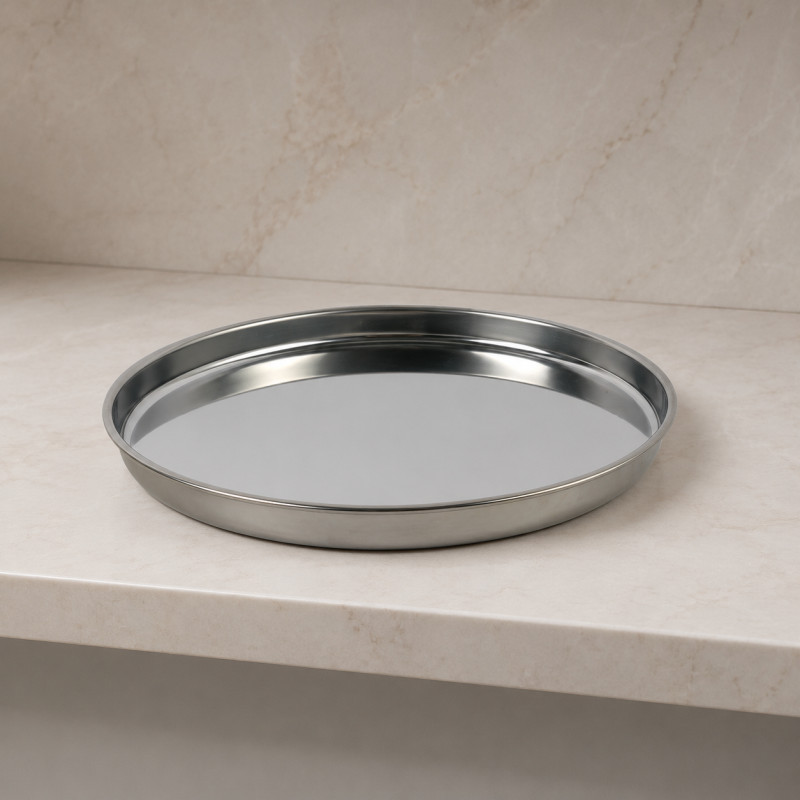 Chic Series Dining Plate Designed for Elegant Dining & Entertaining – Stainless Steel (DIA-29.5 CM)