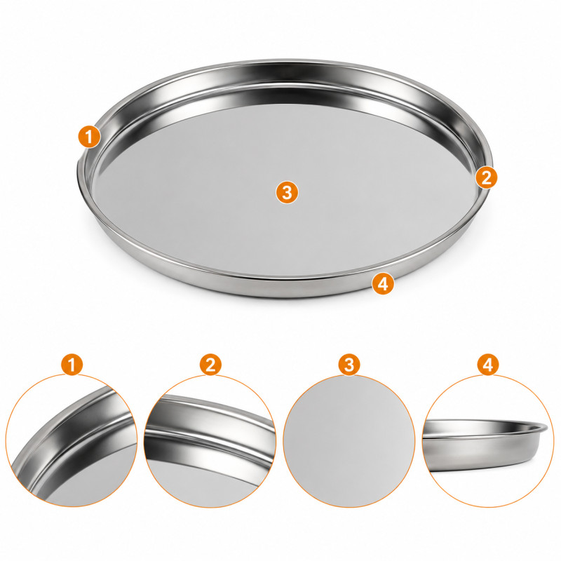 Chic Series Dining Plate Designed for Elegant Dining & Entertaining – Stainless Steel (DIA-29.5 CM)