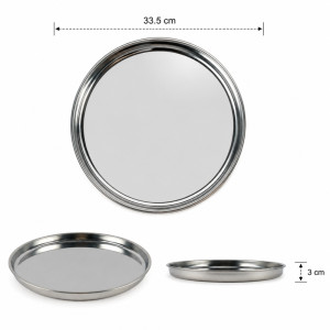 Steel Serving Tray with Lid – Silver (33cm)