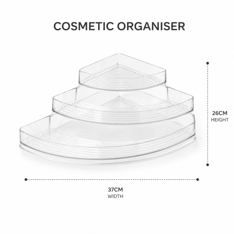 Polished Grade Storage Rack Designed for Home Organization &amp; Storage – Transparent (H-26cm W-37cm)