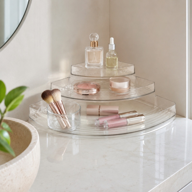 Polished Grade Storage Rack Designed for Home Organization &amp; Storage – Transparent (H-26cm W-37cm)