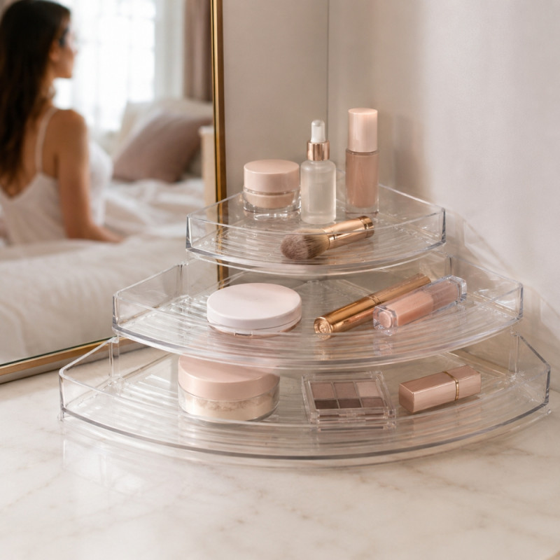 Polished Grade Storage Rack Designed for Home Organization &amp; Storage – Transparent (H-26cm W-37cm)