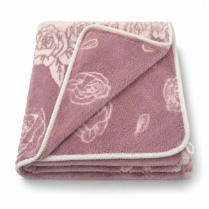 Pink Floral Soft Fleece Blanket – 170 x 90cm – Light Pink