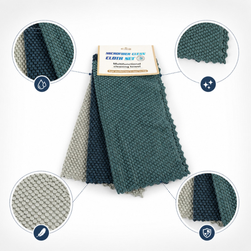 Luxury Microfiber Cleaning Cloth Set – Assorted Colors