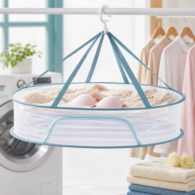 Fresh Glow Laundry Basket Designed for Effortless Laundry & Garment Care – White (W-102, DIA-52 CM)