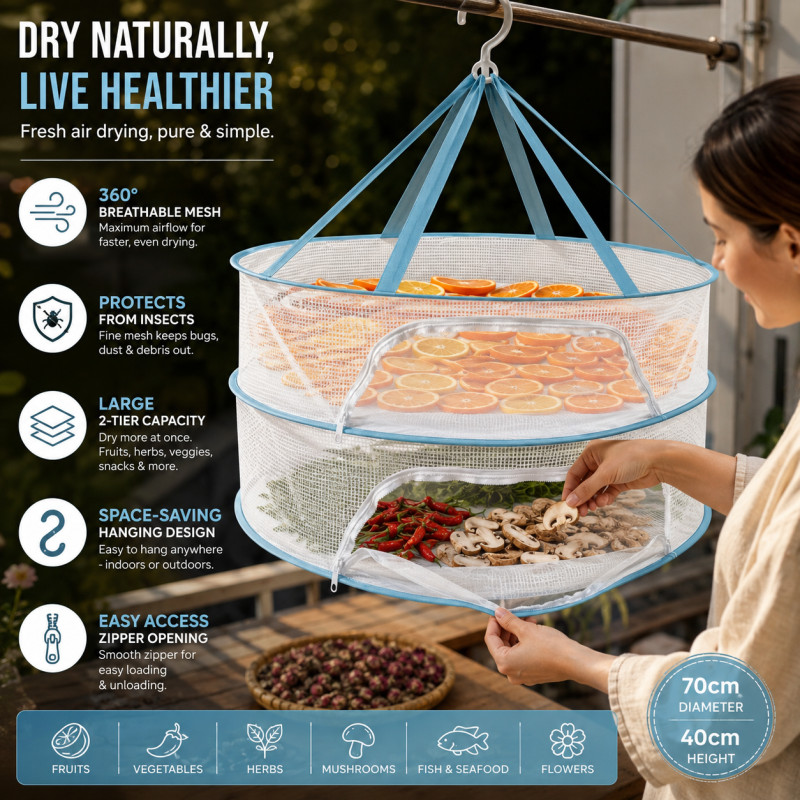 Fold Away Laundry Basket Designed for Effortless Laundry &amp; Garment Care – White (H-30, W-70, DIA-70 CM)