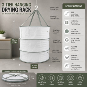 Ideal Make Laundry Basket Designed for Effortless Laundry &amp; Garment Care – White (H-70, W-50 CM)