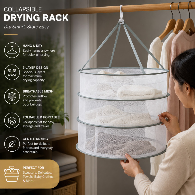 Ideal Make Laundry Basket Designed for Effortless Laundry &amp; Garment Care – White (H-70, W-50 CM)