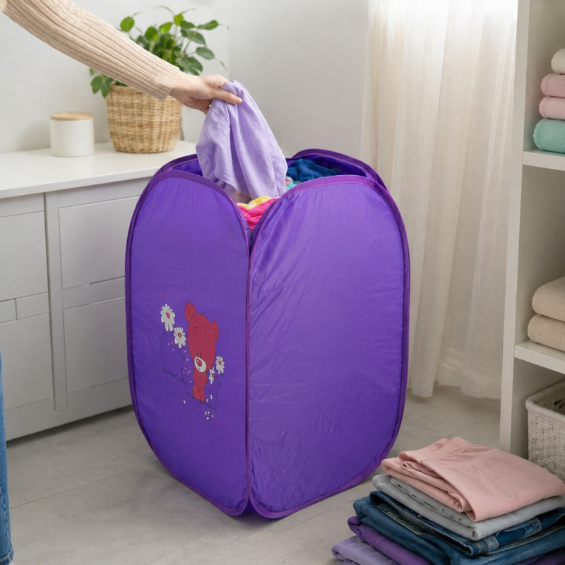 Ideal Build Laundry Hamper Designed for Effortless Laundry &amp; Garment Care – Purple (H-80, W-47 CM)