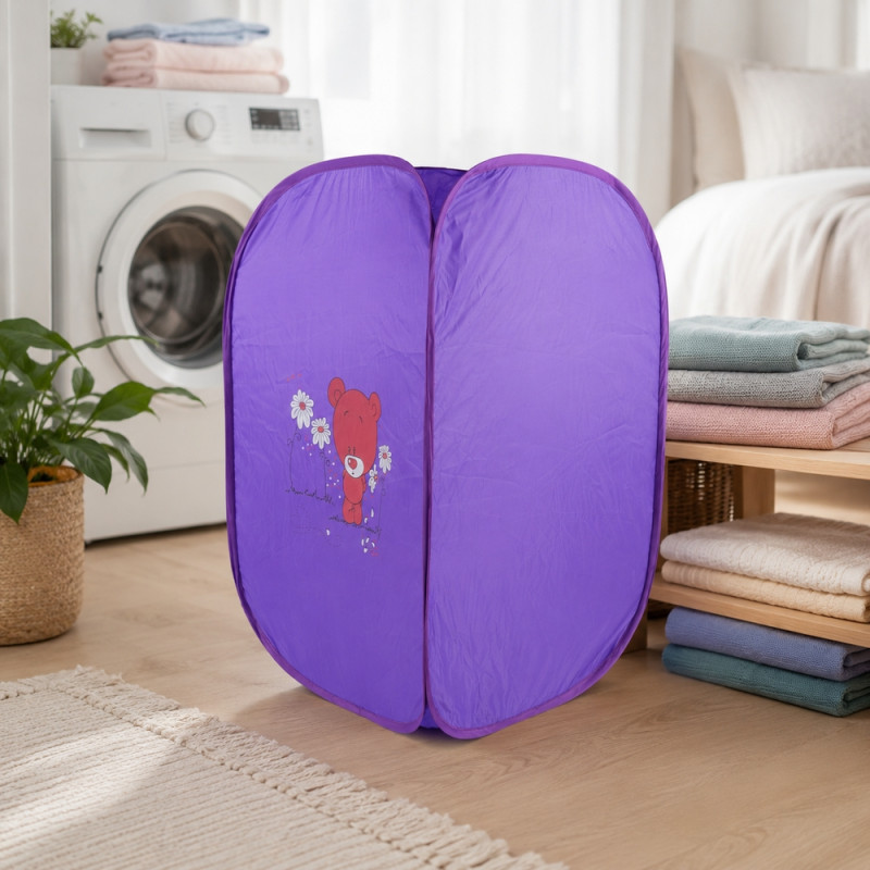 Ideal Build Laundry Hamper Designed for Effortless Laundry &amp; Garment Care – Purple (H-80, W-47 CM)