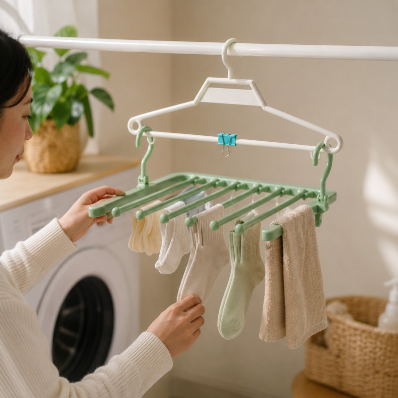 Bold Joy Underwear Drying Hanger Designed for Effortless Laundry & Garment Care – Green (H-33.5, W-17.5, L-23 CM)