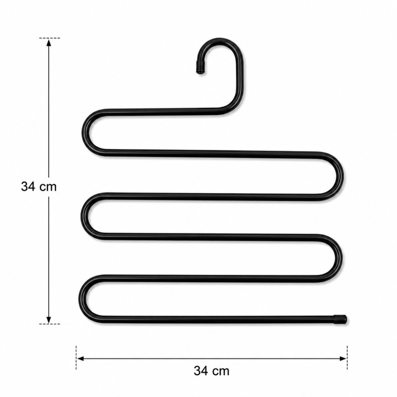 Deluxe Tier Clothing Hanger Designed for Effortless Laundry &amp; Garment Care – Black (H-34, W-34 CM)